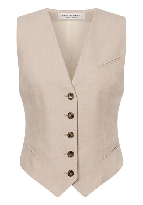 Gilet con scollo a V in beige Philosophy Di Lorenzo Serafini - donna